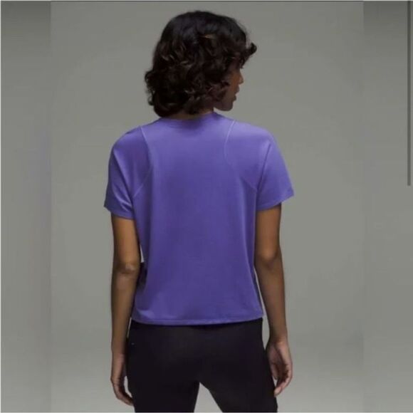 NEW Lululemon Athletica Lightweight Cinch Hem Hiking Purple Short Sleeve Tee Sz8 - Picture 2 of 12